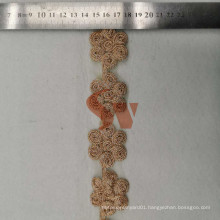 Decorative gold metal wire metallic semicircle bullion braid lace
